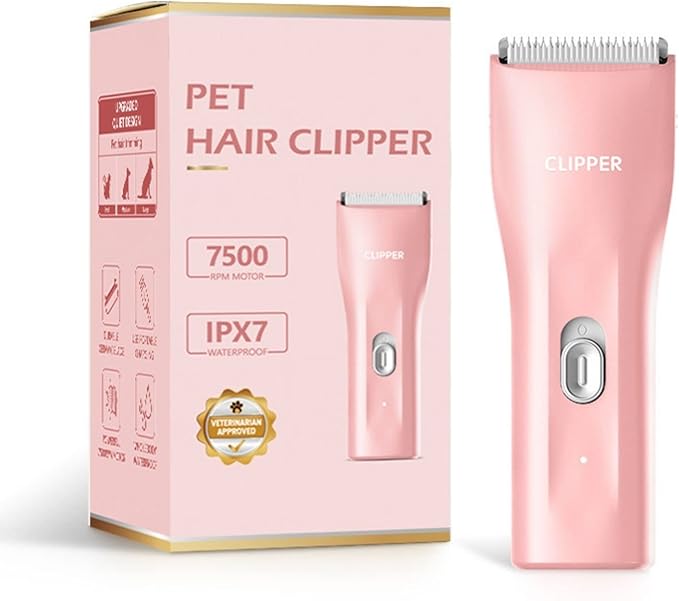 Dog Cat Home Hair Waterproof Clipper Portable Electric USB Rechargeable Pet Grooming Tools Low Noise Shaver Cordless Trimmer for Small and Large Pets-Mewly Pet