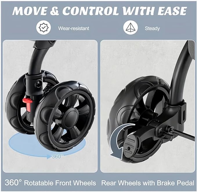 Pet Stroller with 2 Detachable Carriers, Foldable, Spacious Interior, Large Capacity, Durable Construction-Mewly Pet