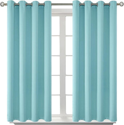 BGment Blackout Curtains - Grommet Thermal Insulated Room Darkening Bedroom and Living Room Curtains, Set of 2 Panels (46 x 54 Inch, Baby Blue)