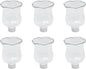 4E's Novelty Clear Glass Votive Cups with Peg - Pack of 6 - Tulip Votive for Candelabra Candle Holder, Home Interior Candle Sconce Glass Replacement Parts, Shabbat Candle Glass Oil Lamp (2.75" Tall)