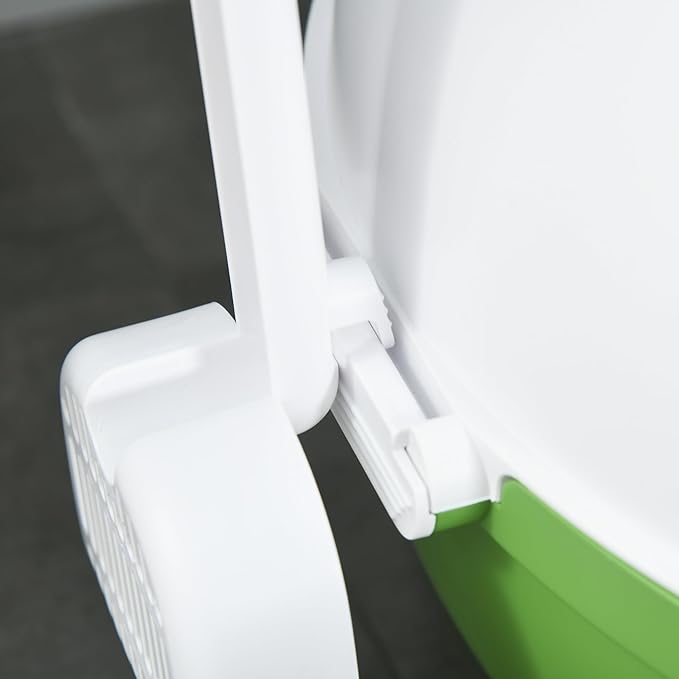 PawHut Hooded Cat Litter Box, Large Kitty Litter Pan with Lid, Scoop, Leaking Sand Pedal, Top Handle, Dark Green-Mewly Pet