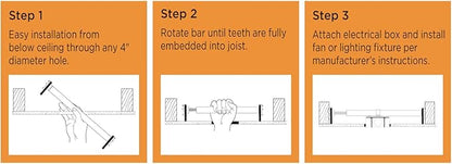Westinghouse 0110000 Saf-T-Brace for Ceiling Fans, 3 Teeth, Twist and Lock,Silver(Pack of 1)