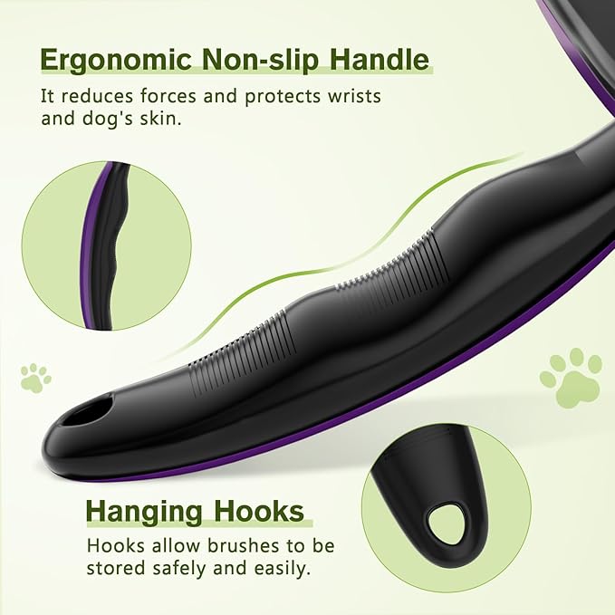 Pecute Self-Cleaning Slicker Brush for Dogs, Cats, Lightweight Dog Brush for Shedding Massaging Grooming, Cat Brush Gently Removes Loose Fur Undercoat for Small Dogs Cats Rabbits of All Hair Types-Mewly Pet