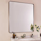 ANDY STAR 40x36 Inch Brushed Nickel Bathroom Mirror, Rounded Rectangle Bathroom Vanity Mirrors for Wall, Anti-Rust SUS304, Seamless Tube Metal Frame, 1’’ Deep Wall Mounted Vertically/Horizontal