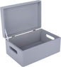 Large Grey Wooden Box Storage with Hinged Lid | 11.8 x 7.87 x 5.51 inches (+-0.5) | with Handles | Gift Box Storage | Product NOT Intended for 15 Years OR Below