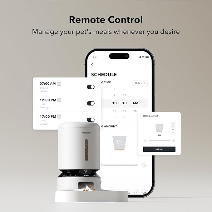 PETLIBRO Automatic Cat Feeder with Camera for Two Cats, 1080P HD Video with Night Vision, 5G WiFi Pet Feeder with Phone APP Control, 2-Way Audio for Cat & Dog, Low Food & Motion & Sound Alerts-Mewly Pet