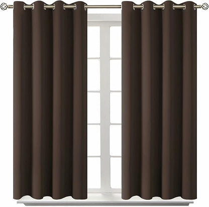 BGment Blackout Curtains for Living Room - Grommet Thermal Insulated Room Darkening Curtains for Bedroom, 2 Panels of 52 x 54 Inch, Brown