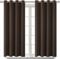 BGment Blackout Curtains for Living Room - Grommet Thermal Insulated Room Darkening Curtains for Bedroom, 2 Panels of 52 x 45 Inch, Brown