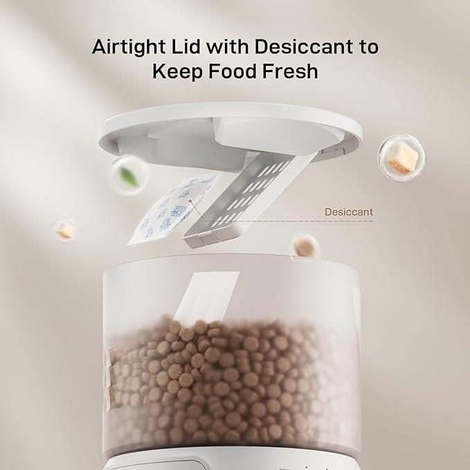 Automatic Cat Feeder: 3L Auto Food Dispenser with Timed Feeding| 6 Meal Programmable& 1-20 Portion Precise Control- Easy to Clean & Setup for Cat Indoor| Desiccant Bag Keep Food Fresh-Mewly Pet