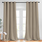 NICETOWN Taupe Curtain Panels - (52 inches by 120 Inch, Black, Set of 2) Home Decoration Thermal Insulated Solid Grommet Blackout Curtains/Drapes for Hall/Dining Room