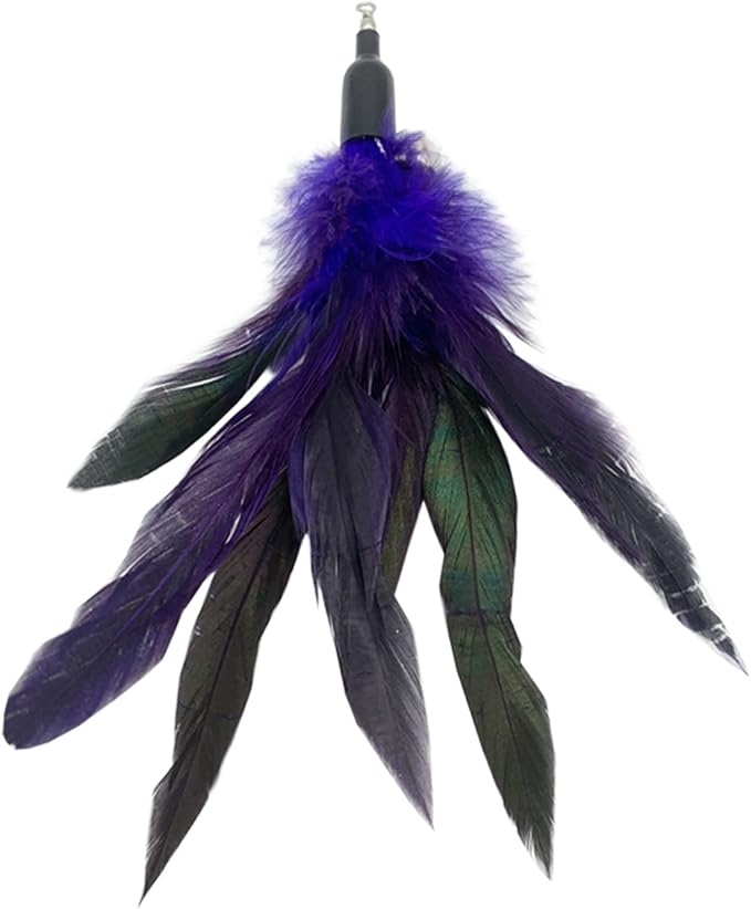 Cat Feather Toys Refills, 10 Pieces Interaction Cat Wand Replacement Feathers Toy for Indoor Cats-Mewly Pet