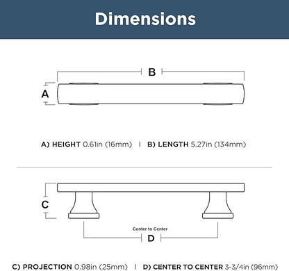 FRANKLIN BRASS Tiered Foot (10-Pack) Cabinet Handles 3-3/4" Hole Center Pulls | Champagne Bronze Hardware Kitchen Door, Drawers, Dressers, Furniture P49573C-CZ-B
