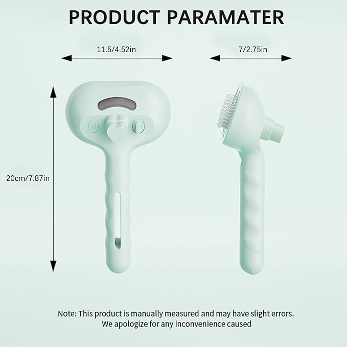 Pet Steam Brush for Cat & Dog – 4-in-1 De-Shedding, Steam Spray, and Self-Cleaning Grooming Tool – Ideal for Long and Short-Haired Pets– Includes 2 Bottles of 120 mL Waterless Shampoo(Green)-Mewly Pet