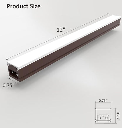 Under Cabinet Lighting Plug in, 12 Inch 1 Pc, Linkable AC120V 3CCT 3000K/4000K/5000K Ultra Slim, LED Under Cabinet Lights for Counter Light, Kitchen, Shelf, Sink, Workshop, Desk, Bronze
