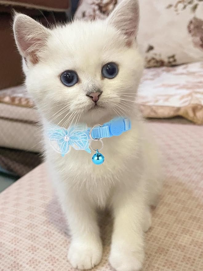 16 PCS Cute Cat Collars Breakaway with Bell for Boy Cats and Girl Cats Gifts (#2-Multicolor Lace)-Mewly Pet