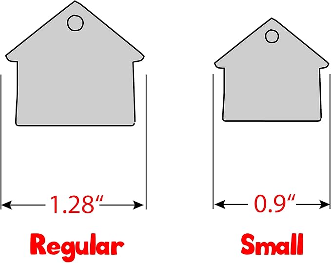 Personalized Dog Tag with 5 Lines of Custom Deep Engraved Durable Stainless Steel Pet ID Name Tag Designer Regular Size House-Mewly Pet