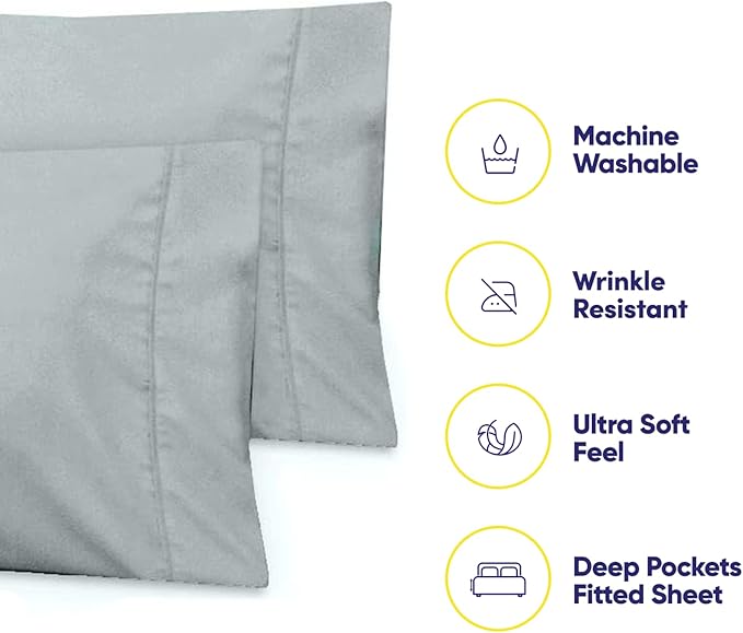Cal King Size Bed Sheets - 6 Piece 1500 Supreme Collection Fine Brushed Microfiber Deep Pocket California King Sheet Set Bedding - 2 Extra Pillow Cases, Great Value, California King, Porclain Blue