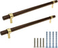 Drawer 11.02"/280mm Pulls Brass Walnut Kitchen Wardrobe Cabinet Hardware Pull Handle with Screw, 12Pcs