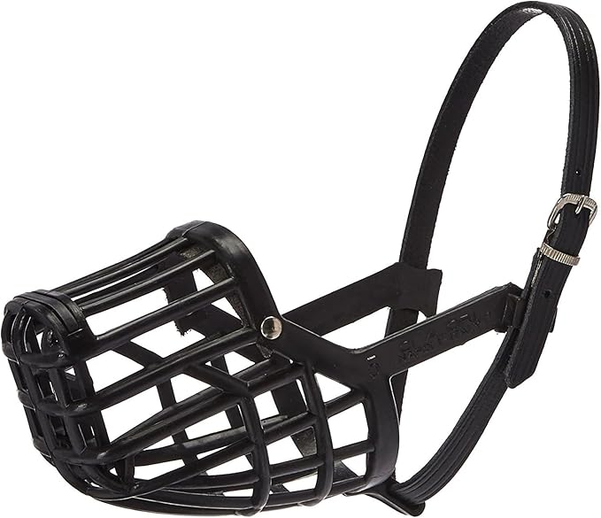 Leather Brothers Italian Basket Dog Muzzle, Adjustable Secure Fit, Comfortable Design, Training and Safety, Averts Biting, Prevents Chewing and Scavenging, Perfect for Grooming Black, Size 10-Mewly Pet