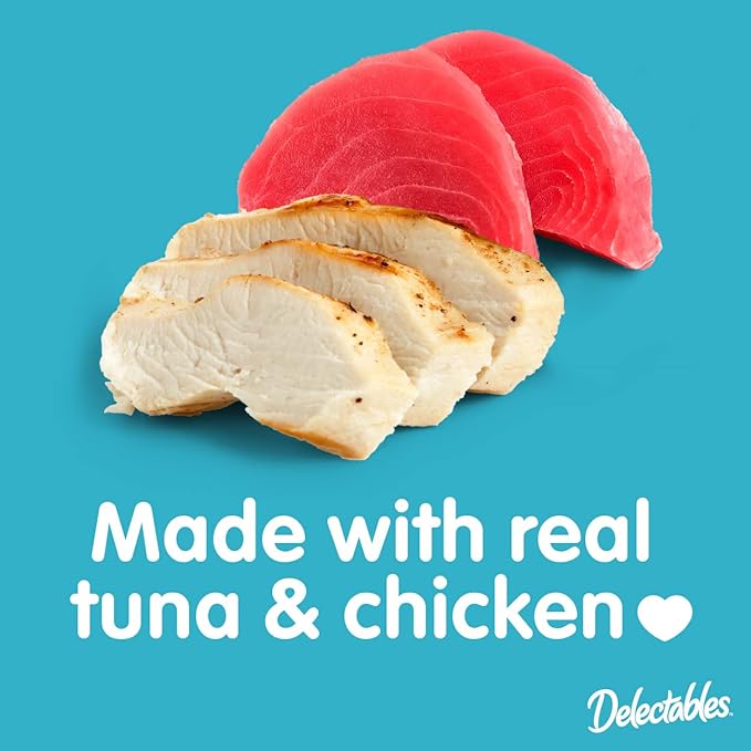 Hartz Delectables Chowder Lickable Wet Cat Treats for Kitten, Adult & Senior Cats, Chicken & Tuna, 1.4 Ounce (Pack of 12)-Mewly Pet