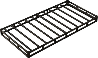 Box Spring Twin 4 Inch Low Profile, Heavy Duty Metal Box Spring Bed Base with Fabric Cover, Mattress Foundation, Easy Assembly, Noise Free, Black