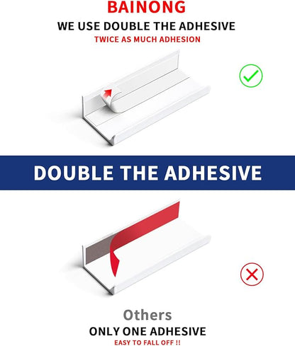 5 Pack 6 inch self Adhesive Cabinet pulls Finger pulls Drawer Pull Stick on Handles Bright White Adhesive Cabinet Handles Finger pulls for cabinets Concealed Edge Seam Flat