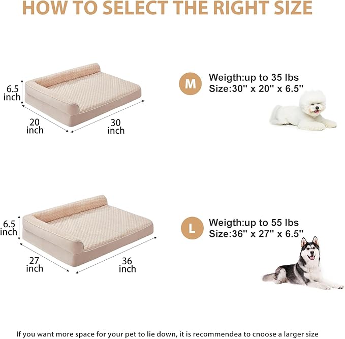BFPETHOME Orthopedic Dog Beds for Large Dogs-Waterproof Sofa Dog Bed with Removable Washable Cover, Large Pet Bed with Waterproof Lining and Nonskid Bottom,Pet Bed for Dogs-Mewly Pet