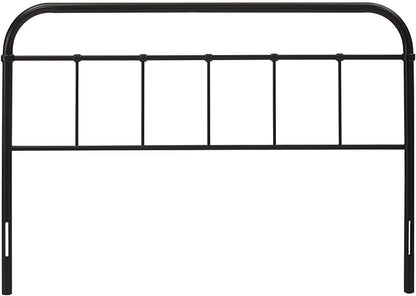 Modway Serena Rustic Farmhouse Style Steel Metal Queen Headboard Size in Brown,