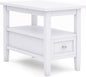 SIMPLIHOME Warm Shaker SOLID WOOD 14 inch Wide Rectangle Transitional Narrow Side Table in White for the Living Room and Bedroom