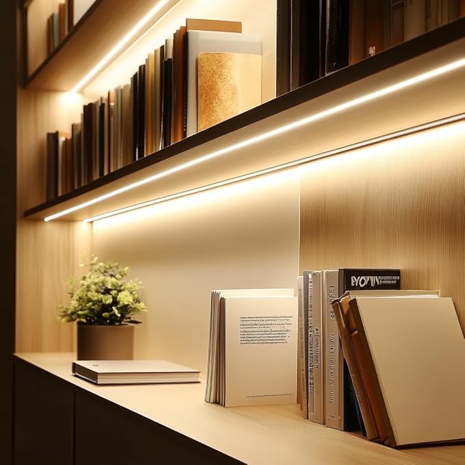 LED Strip Lights Set of 2 Pack 3.28FT COB Light Strips USB 5V 6500K Bright White High Density Not Dimmable Short LED Strip for Bedroom Indoor Home Decor Flexible Display Cabinet TV Lighting