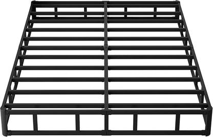 9 Inch Full Size Box Spring, Heavy Duty Metal Box Spring Bed Base with Fabric Cover, Mattress Foundation, Easy Assembly, Noise Free, Black