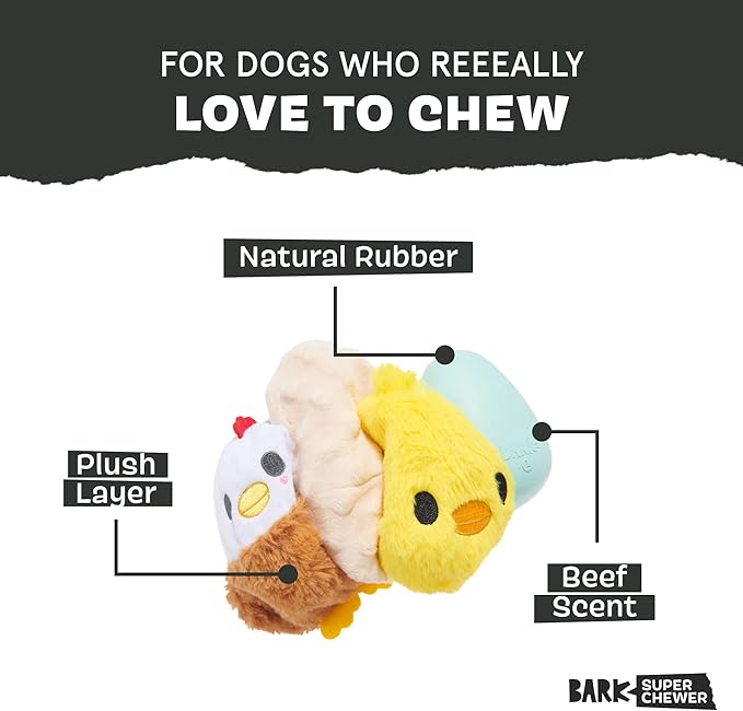 Barkbox Hatch Me If You Can Dog Toy for Medium to Large Aggressive Chewers Two-Layer Tearable Toy with Hidden Surprise Inside for Interactive Playtime-Mewly Pet