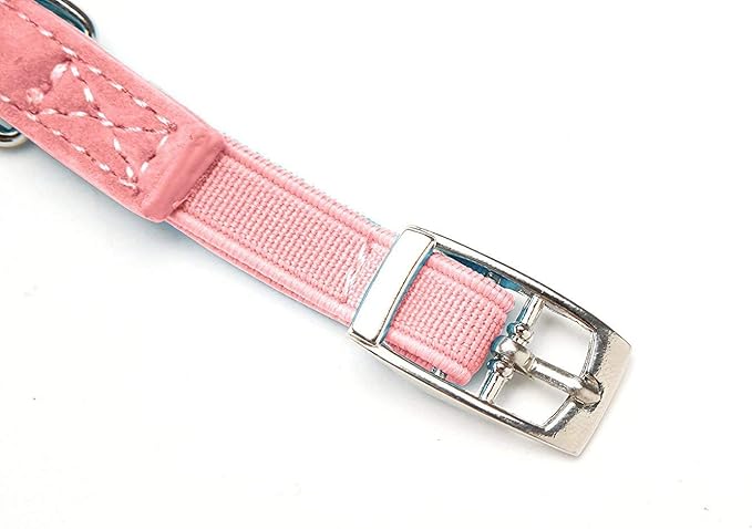 CHUKCHI Heart Bling Cat Collar with Safety Belt and Bell 8-11 Inches(Pink)-Mewly Pet