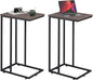 WLIVE Side Table Set of 2, C Shaped End Table Sets, Small Sofa Side Tables Bedroom, Living Room, Home Office, 2-Tier Couch Bedside Table for Small Spaces, A-Grey