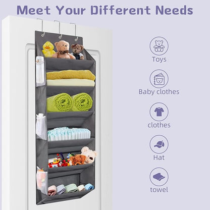 Over the Door Shoe Rack Organizer Hanging Fits 12 Pairs Shoes with 6 Mesh Pockets 6 Deep Large Pockets 50lbs Weight Capacity Behind the Door Storage Organizers for Closet Narrow Door 1 Pack