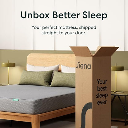 Siena 8” Full Memory Foam Mattress - Medium Firm - 180 Night Trial - Premium Pressure-Relieving Layers - 10 Year Warranty - Mattress in a Box - CertiPUR-US Certified