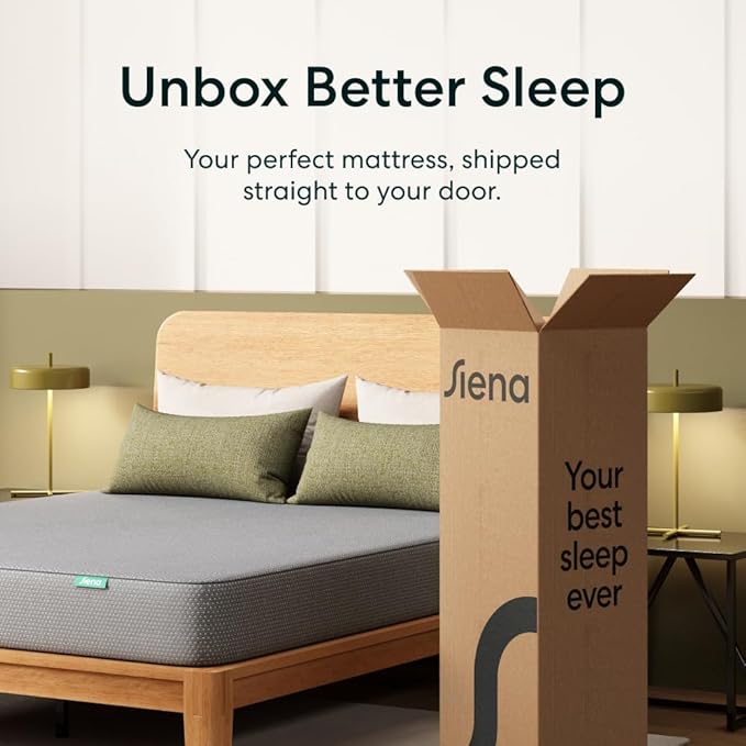 Siena 8” Queen Memory Foam Mattress - Medium Firm - 180 Night Trial - Premium Pressure-Relieving Layers - 10 Year Warranty - Mattress in a Box - CertiPUR-US Certified