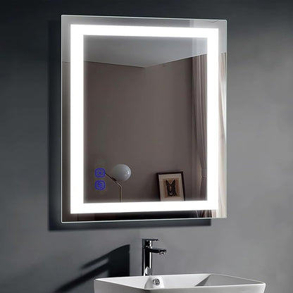 36"x28" LED Bathroom Mirror with Lights Large Wall-Mounted Vanity LED Mirror Smart Lighted Makeup Mirror Stepless Dimmable, Adjustable Brightness,Touch Screen Button,Anti-Fog,Memory Function