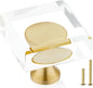 QOGRISUN 2-Pack Brass Crystal Cabinet Knobs,Glass Crystal Gold Drawer Knobs,1-1/8-Inch Square,Decorative Dresser Pulls, Modern Cabinet Hardware