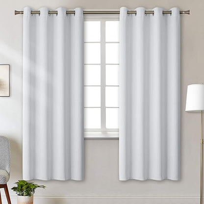 BGment Room Darkening Curtains for Bedroom - Grommet Thermal Insulated Window Treatments Light Blocking Curtains for Living Room, Set of 2 Panels, Each 46 x 72 Inch, Greyish White
