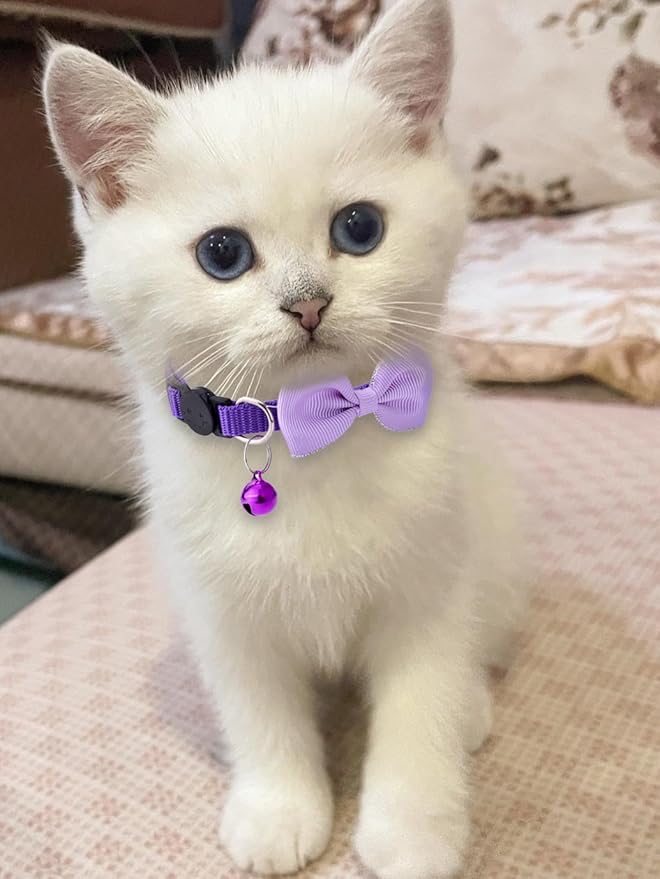 16 PCS Cute Cat Collar with Bells Kitten Collars for Girls Pink Cat Collar Breakaway Cat Collars for Girl Cats Small Kitten Collar with Bell Boy Pet Collar for Cats Kitten Supplies Flower Cat Collar-Mewly Pet