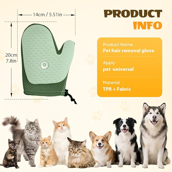 All-in-One Grooming Mist Glove for Pets, Upgrade Efficient Pet Hair Remover Gloves Grooming Spray Comb, Gentle Deshedding Efficient for Dogs & Cats (Blue)-Mewly Pet