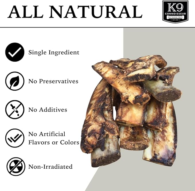 K9 Connoisseur Beef Marrow Rib Dog Bones Long Lasting 8 to 10 Inch Long - USA Made Single Ingredient for Medium Dogs Upto 50 Pounds - 16 Pack-Mewly Pet
