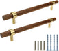 Drawer 8.66"/220mm Pulls Brass Walnut Kitchen Wardrobe Cabinet Hardware Pull Handle with Screw, 24Pcs