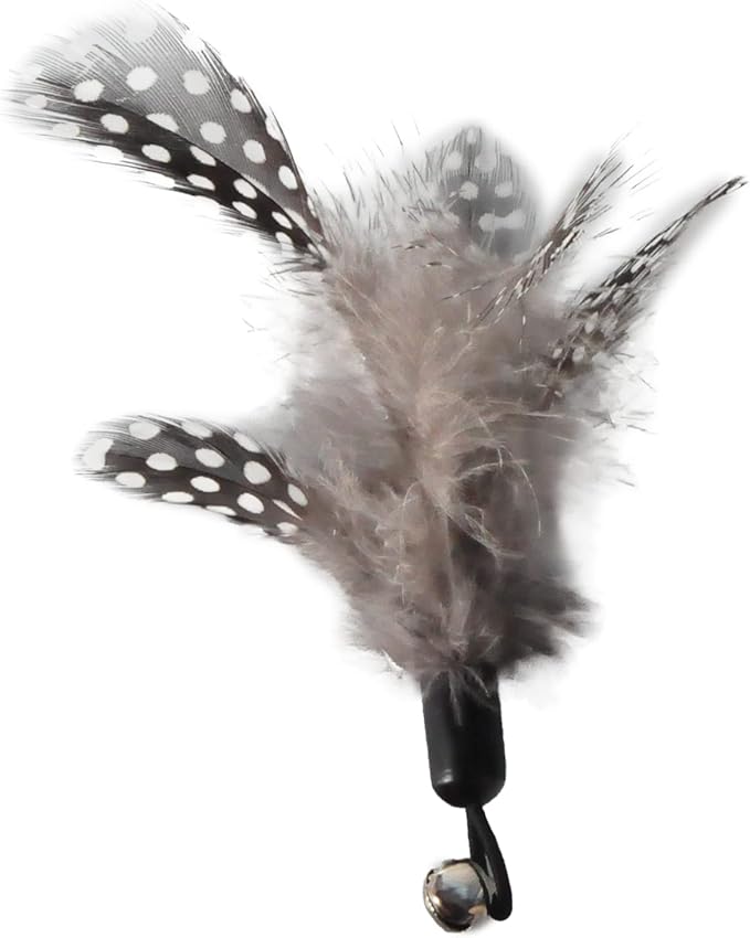 Cat Toys - No Chemical Dyeing Cat Feather Toys for Indoor Cats - Include Cat Wand and Natural Feather Refills-Mewly Pet