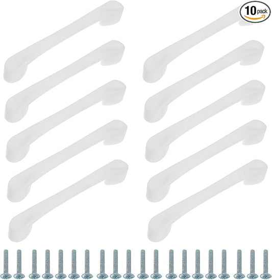 uxcell 10 Pack Plastic Cartoon Drawer Pulls, 5" ABS Closet Wardrobe Door Handle Furniture Accessory for Home Kitchen Cupboard, White