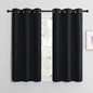 NICETOWN Blackout Draperies Window Curtain Panels, Autumn/Winter Thermal Insulated Solid Grommet Blackout Curtains/Drapes for Cafe (Set of 2, 42 inches by 48 inches, Black)