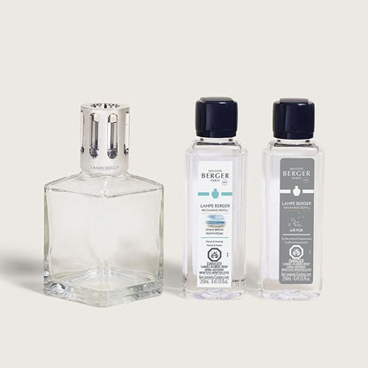 MAISON BERGER Lampe Berger Giftset - Home Fragrance Diffuser - Includes 2 Fragrances So Neutral and Ocean Breeze - 250 milliliters - 8.45 Fluid Ounces (Starter Square)
