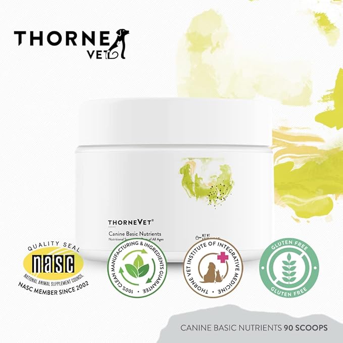 ThorneVet Canine Basic Nutrients Powder – Multivitamin Support for Dogs, 90 Scoops-Mewly Pet
