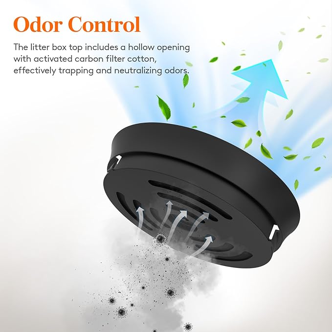 Lifewit Litter Box Cat with Faux Plant & Scoop, Hidden Enclosure Litter Tray with Odor Control & Carbon Filter in Living Room, Bedroom, Corner, Black-Mewly Pet